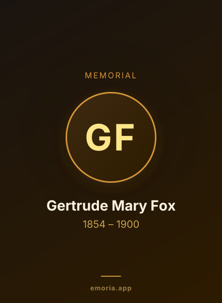 Memorial portrait of Gertrude Mary Fox