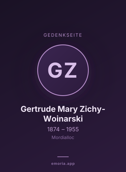 Gedenkportrait von Gertrude Mary Zichy-Woinarski