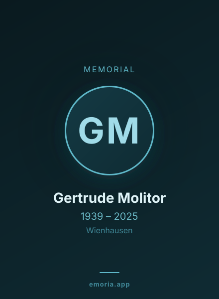 Memorial portrait of Gertrude Molitor
