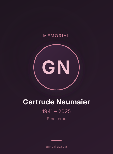 Memorial portrait of Gertrude Neumaier