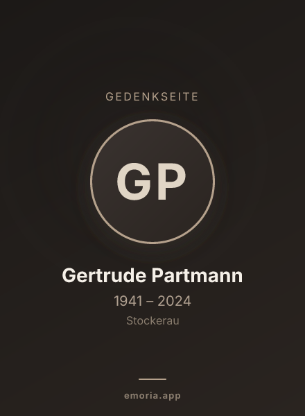 Gedenkportrait von Gertrude Partmann