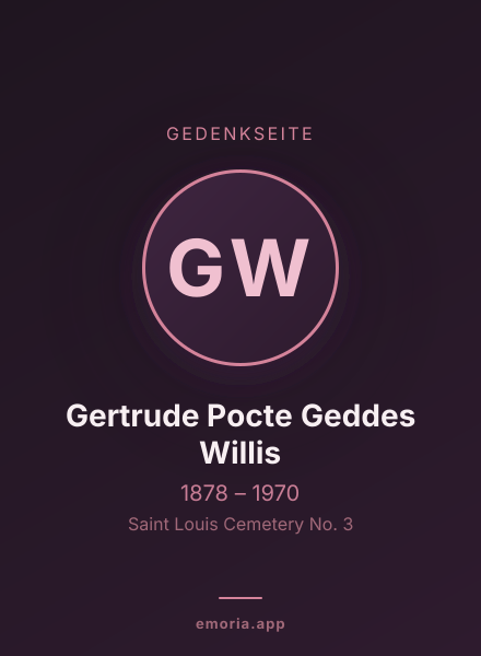 Gedenkportrait von Gertrude Pocte Geddes Willis