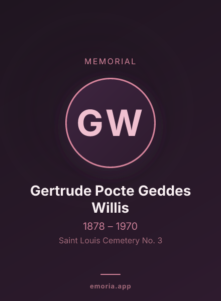 Memorial portrait of Gertrude Pocte Geddes Willis