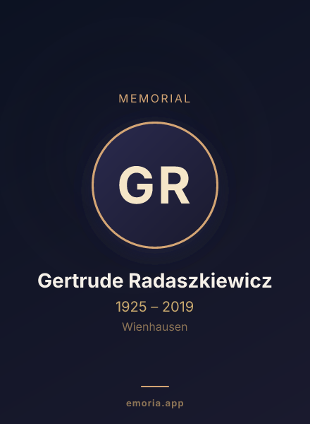 Memorial portrait of Gertrude Radaszkiewicz