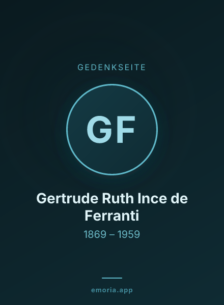 Gedenkportrait von Gertrude Ruth Ince de Ferranti