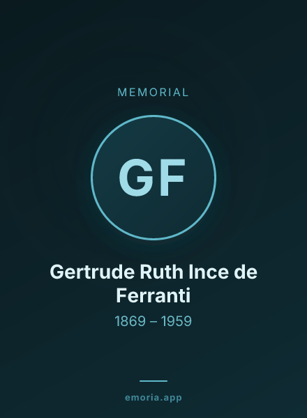 Memorial portrait of Gertrude Ruth Ince de Ferranti