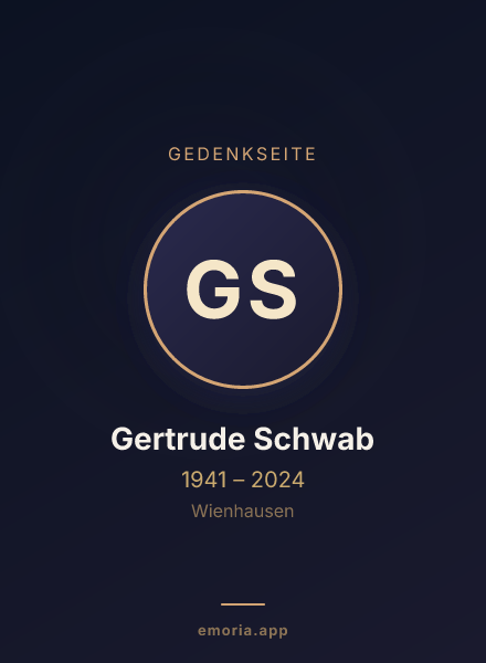 Gedenkportrait von Gertrude Schwab