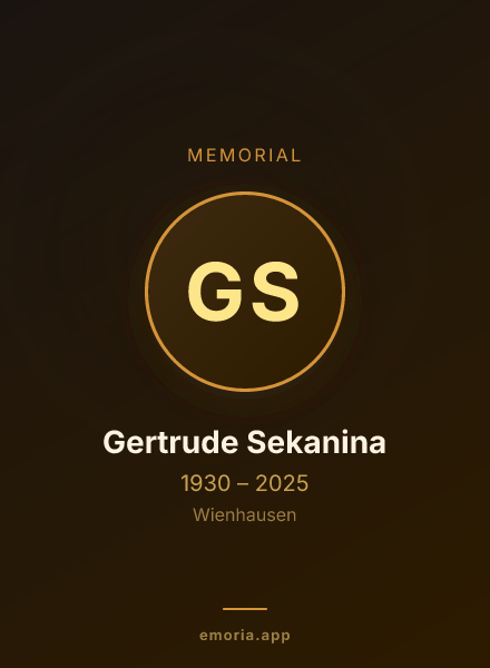 Memorial portrait of Gertrude Sekanina