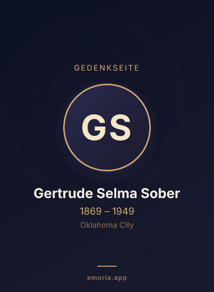 Gedenkportrait von Gertrude Selma Sober