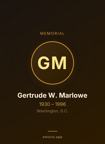 Memorial portrait of Gertrude W. Marlowe