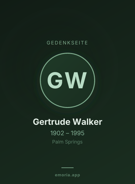 Gedenkportrait von Gertrude Walker