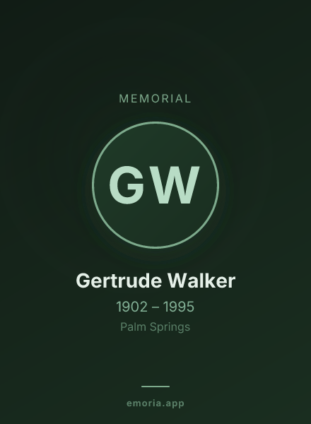 Memorial portrait of Gertrude Walker