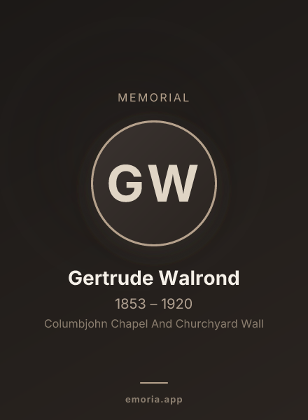 Memorial portrait of Gertrude Walrond