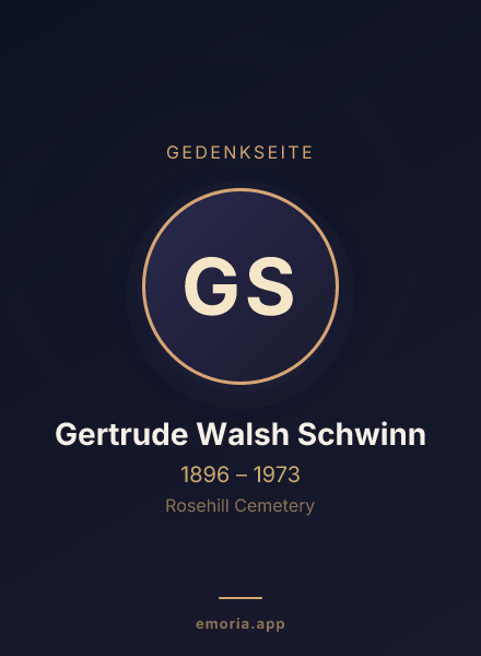 Gedenkportrait von Gertrude Walsh Schwinn