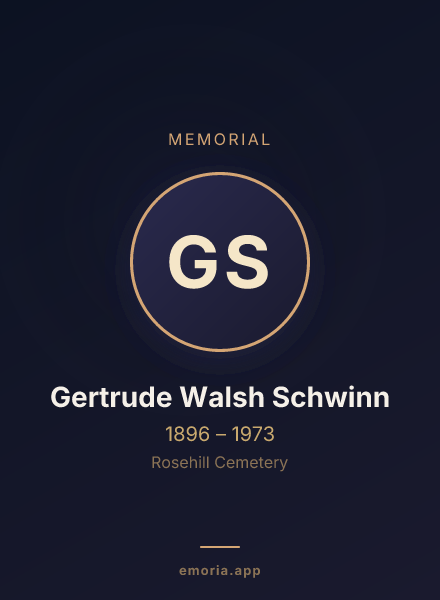 Memorial portrait of Gertrude Walsh Schwinn