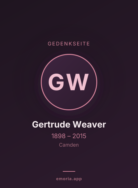 Gedenkportrait von Gertrude Weaver