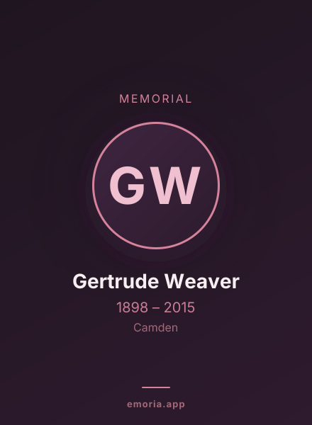 Memorial portrait of Gertrude Weaver