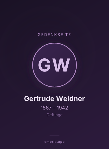 Gedenkportrait von Gertrude Weidner