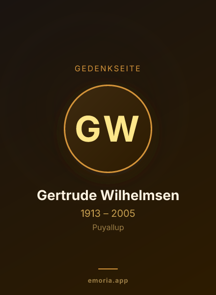 Gedenkportrait von Gertrude Wilhelmsen
