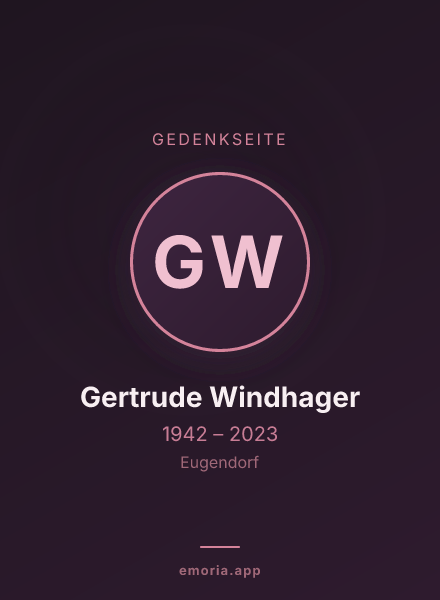 Gedenkportrait von Gertrude Windhager