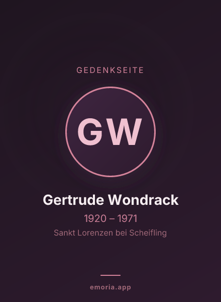 Gedenkportrait von Gertrude Wondrack