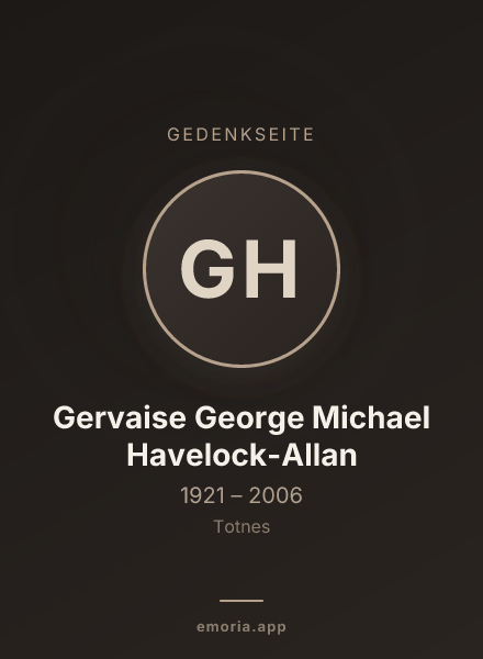 Gedenkportrait von Gervaise George Michael Havelock-Allan