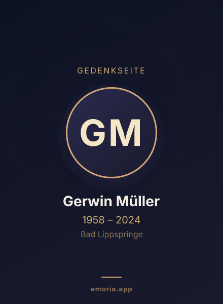 Gedenkportrait von Gerwin Müller