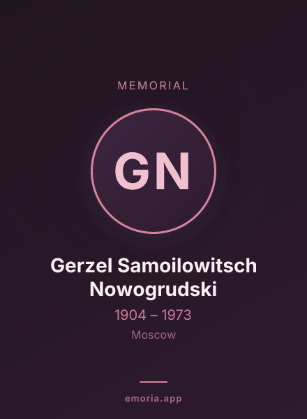 Memorial portrait of Gerzel Samoilowitsch Nowogrudski