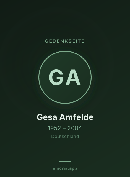 Gedenkportrait von Gesa Amfelde