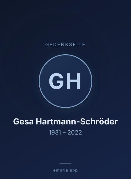 Gedenkportrait von Gesa Hartmann-Schröder