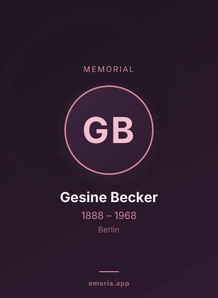 Memorial portrait of Gesine Becker