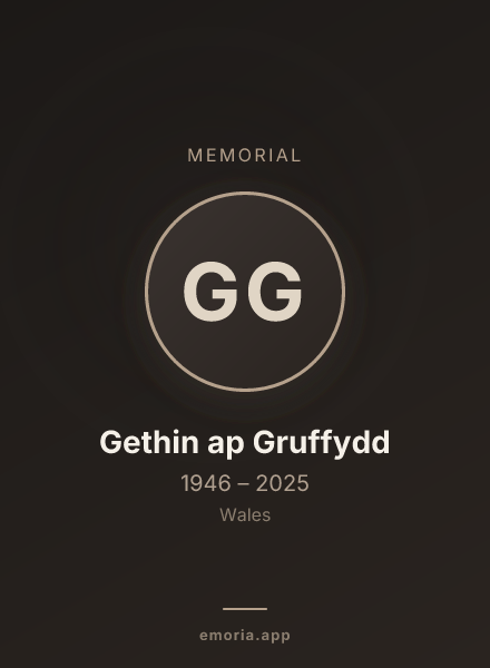 Memorial portrait of Gethin ap Gruffydd