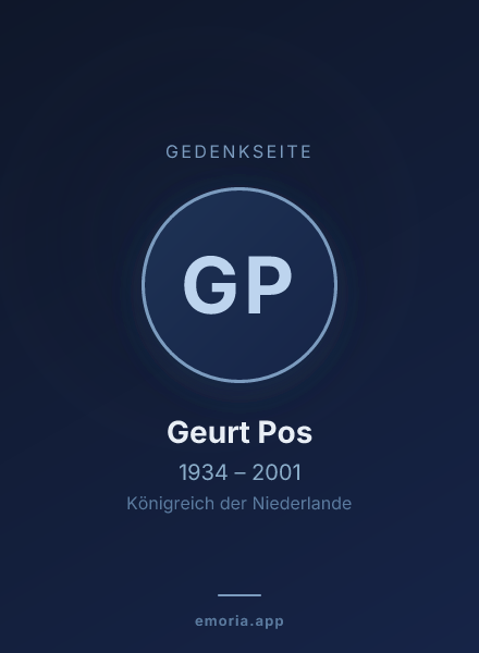 Gedenkportrait von Geurt Pos