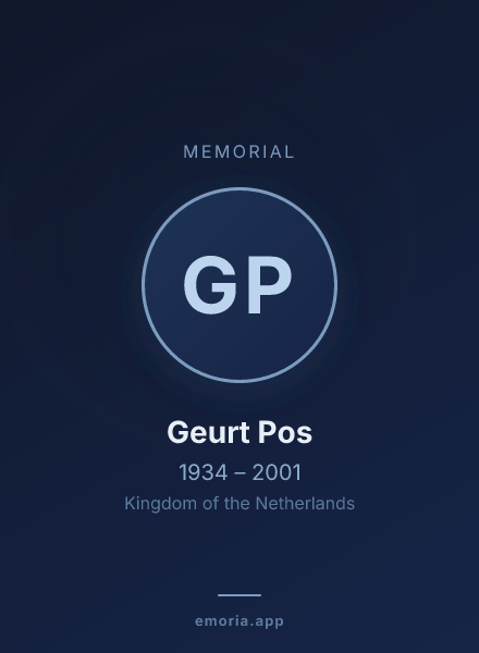 Memorial portrait of Geurt Pos