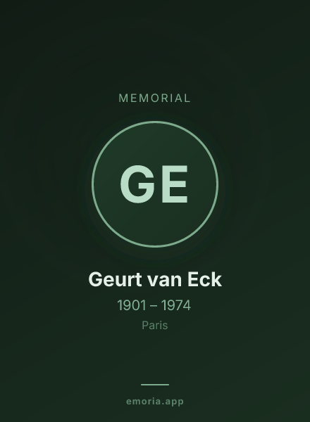 Memorial portrait of Geurt van Eck