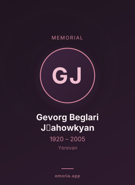 Memorial portrait of Gevorg Beglari J̌ahowkyan