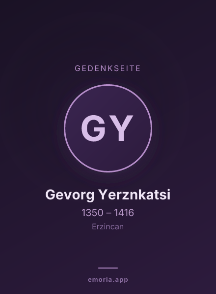 Gedenkportrait von Gevorg Yerznkatsi