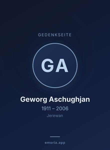 Gedenkportrait von Geworg Aschughjan