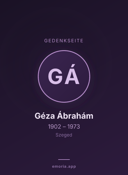 Gedenkportrait von Géza Ábrahám