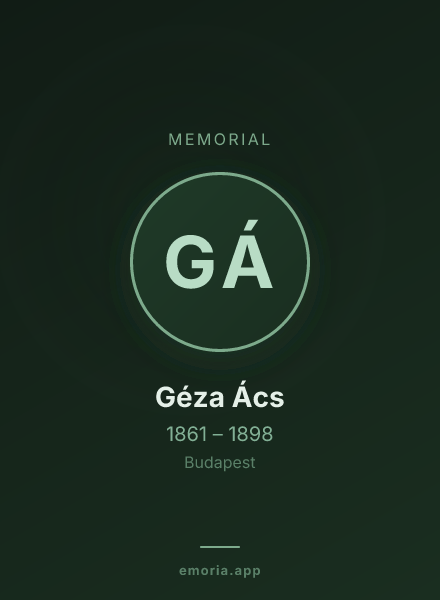 Memorial portrait of Géza Ács