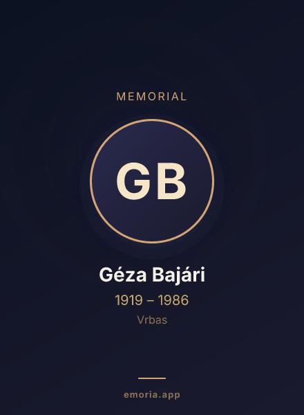 Memorial portrait of Géza Bajári