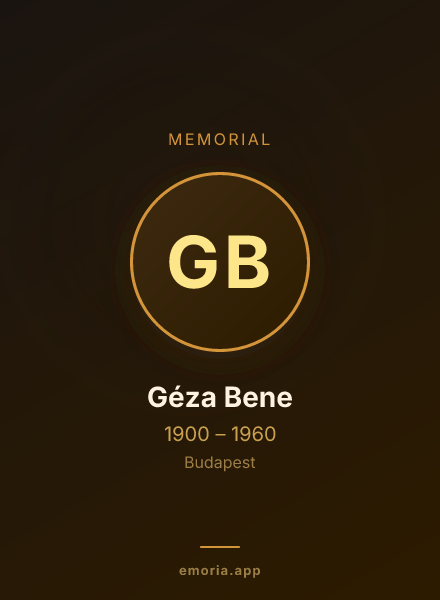 Memorial portrait of Géza Bene