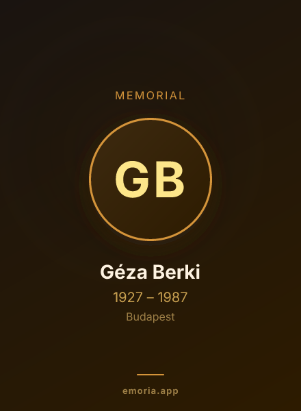 Memorial portrait of Géza Berki