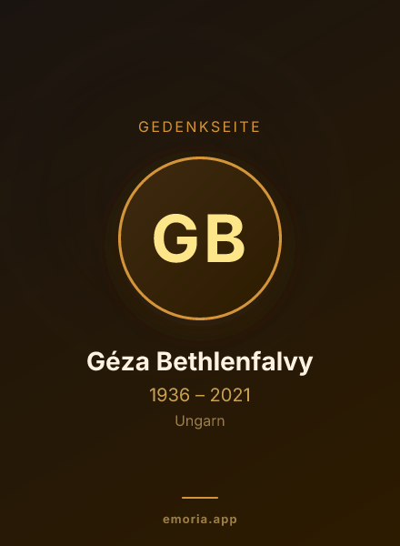 Gedenkportrait von Géza Bethlenfalvy