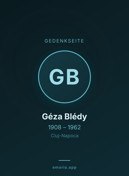 Gedenkportrait von Géza Blédy
