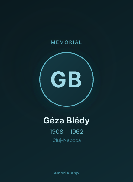 Memorial portrait of Géza Blédy
