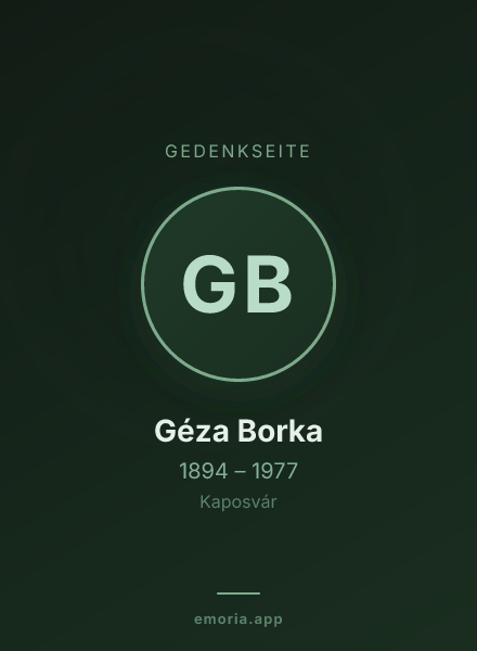 Gedenkportrait von Géza Borka