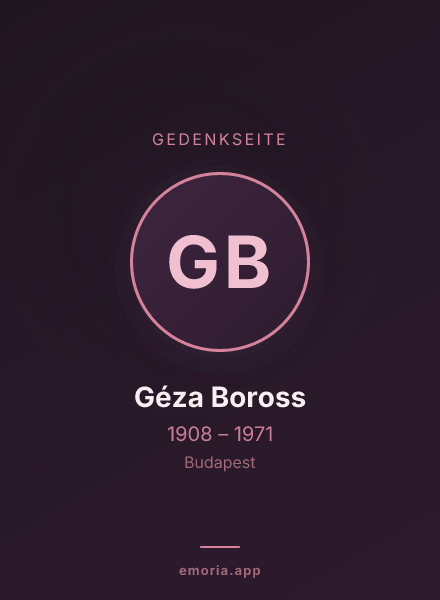 Gedenkportrait von Géza Boross
