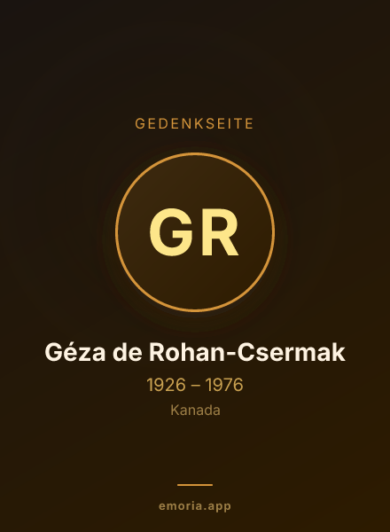 Gedenkportrait von Géza de Rohan-Csermak