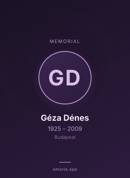 Memorial portrait of Géza Dénes